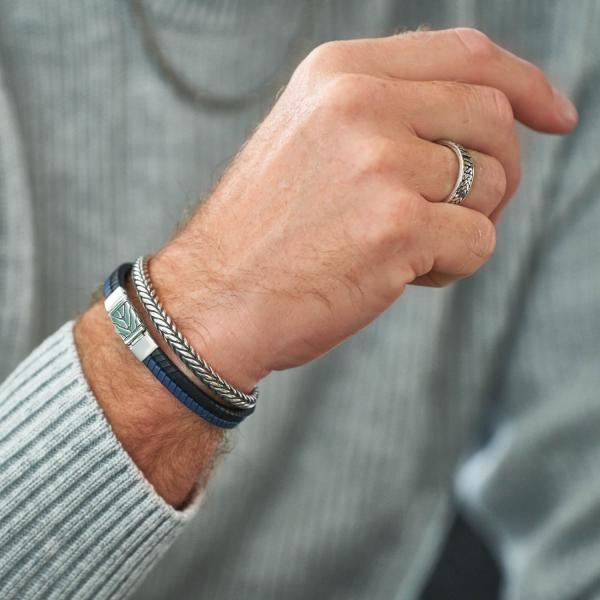 157BBU bracelet black-blue Male CHEVRON Collection