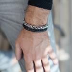 171BLK Bracelet Black Male WEAVE Collection