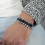 275BLK Bracelet Black Male CHEVRON Collection