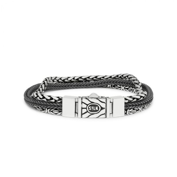 283 bracelet silver polished, mat & black RAW