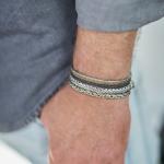 284 bracelet silver polished, mat & brass RAW Male CHEVRON Collection