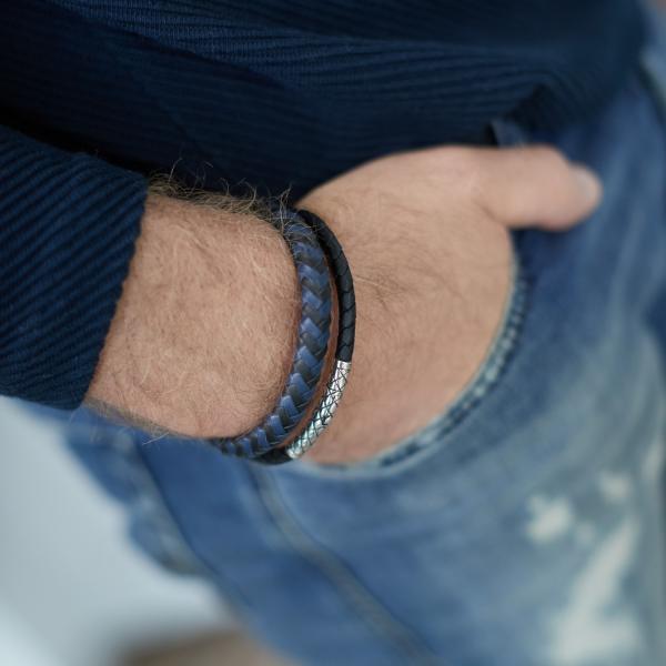 326BBU Bracelet Black-Blue Male ARCH Collection