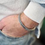 659 bracelet silver Male DOUBLE LINKED Collection