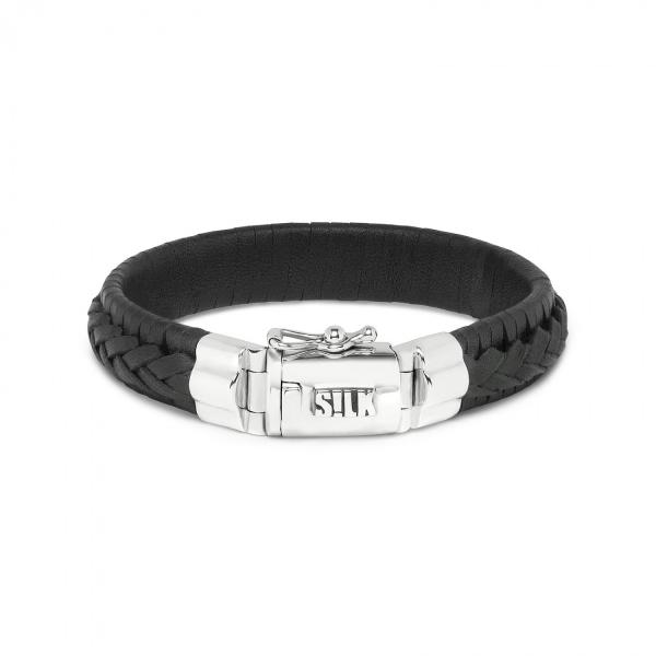 742BLK Bracelet Leather Black WEAVE Collection