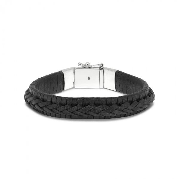 742BLK Bracelet Leather Black WEAVE Collection