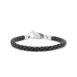 755BLK bracelet leather silver DOUBLE LINKED Collection