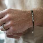 778OLV bracelet paracord silver Male BREEZE Collection