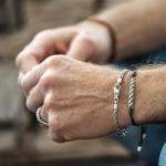 778OLV bracelet paracord silver Male BREEZE Collection