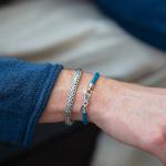 782AZ1 bracelet silver & paracord Male ALPHA Collection