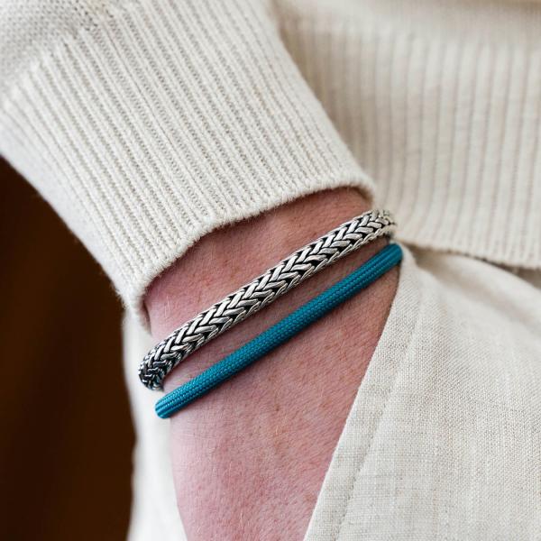 782AZ1 bracelet silver & paracord Male ALPHA Collection