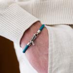 782AZ1 bracelet silver & paracord Male ALPHA Collection