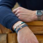 782AZ1 bracelet silver & paracord Male ALPHA Collection