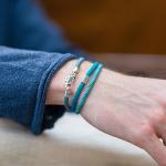 782AZ2 bracelet silver & paracord Male ALPHA Collection
