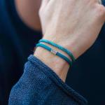 782AZ2 bracelet silver & paracord Male ALPHA Collection