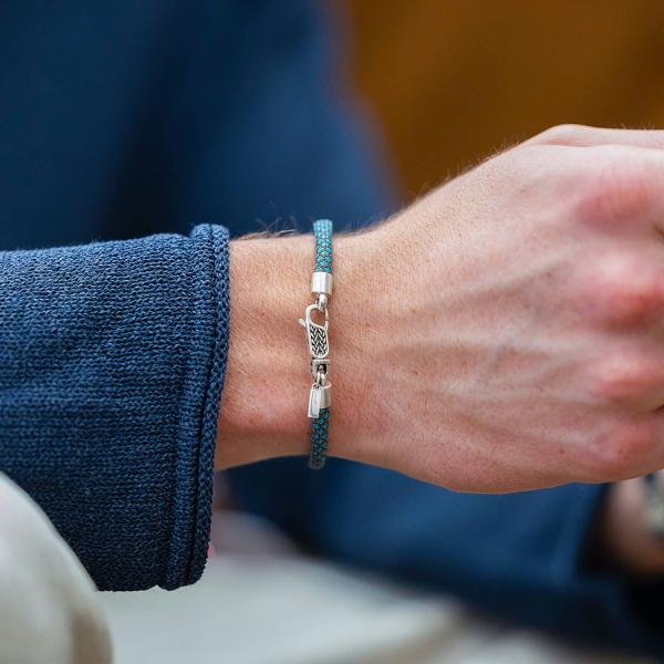 782AZ4 bracelet silver & paracord Male ALPHA Collection