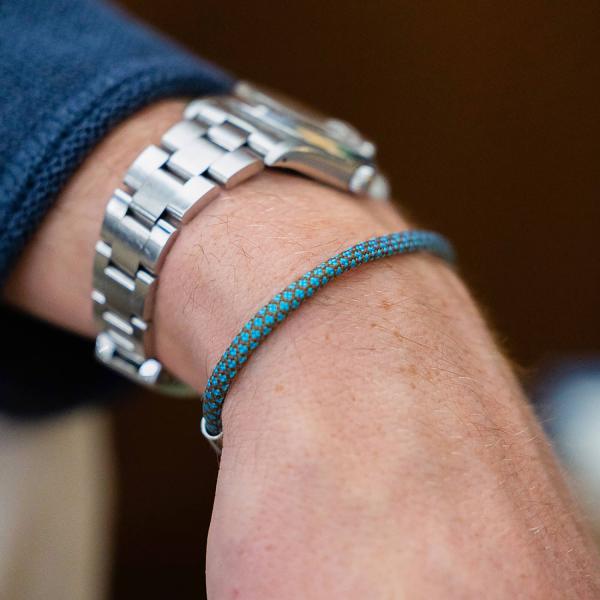 782AZ4 bracelet silver & paracord Male ALPHA Collection