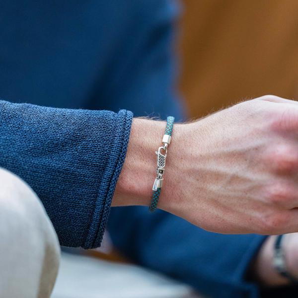782AZ4 bracelet silver & paracord Male ALPHA Collection