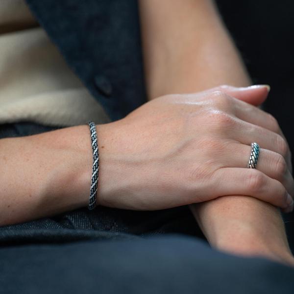782AZ5 bracelet silver & paracord Female ALPHA Collection