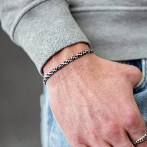 782AZ5 bracelet silver & paracord Male ALPHA Collection