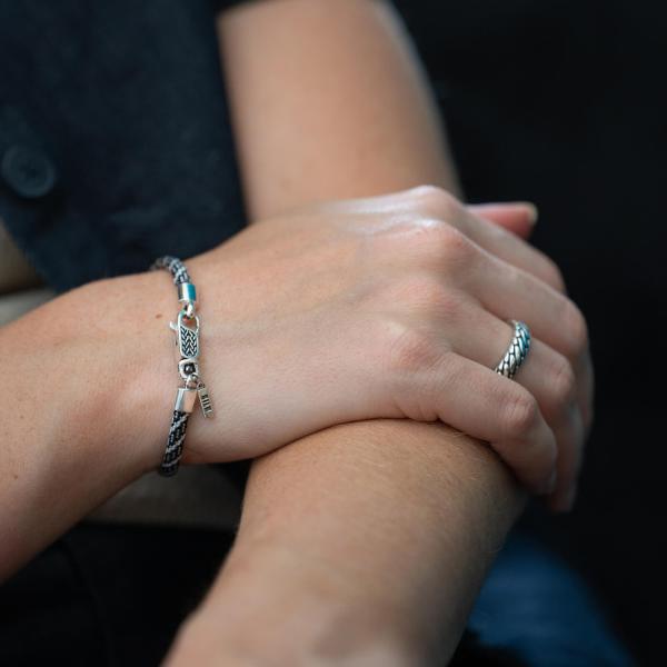782AZ5 bracelet silver & paracord Female ALPHA Collection