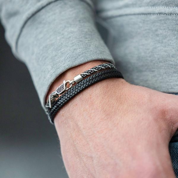 782AZ5 bracelet silver & paracord Male ALPHA Collection