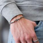 782AZ5 bracelet silver & paracord Male ALPHA Collection