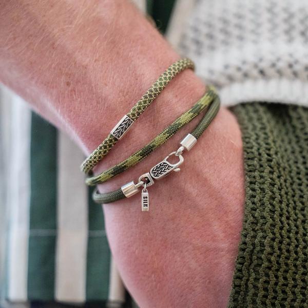 782EM1 bracelet silver & paracord Male ALPHA Collection
