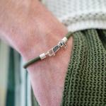 782EM1 bracelet silver & paracord Male ALPHA Collection