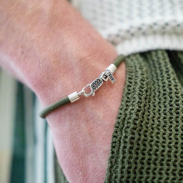 782EM1 bracelet silver & paracord Male ALPHA Collection