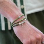 782EM1 bracelet silver & paracord Male ALPHA Collection
