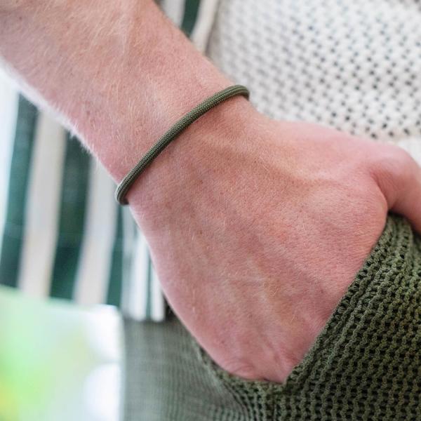 782EM1 bracelet silver & paracord Male ALPHA Collection