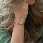 782EM1 bracelet silver & paracord Female ALPHA Collection