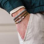 782EM2 bracelet silver & paracord Male ALPHA Collection