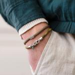 782EM2 bracelet silver & paracord Male ALPHA Collection