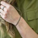 782EM4 bracelet silver & paracord Female ALPHA Collection