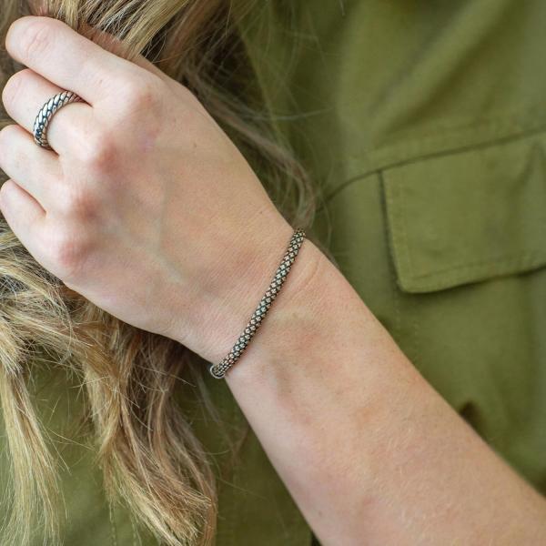 782EM4 bracelet silver & paracord Female ALPHA Collection