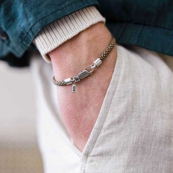 782EM4 bracelet silver & paracord Male ALPHA Collection