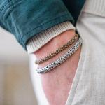782EM4 bracelet silver & paracord Male ALPHA Collection