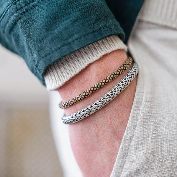 782EM4 bracelet silver & paracord Male ALPHA Collection