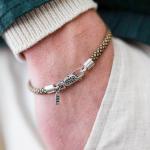 782EM4 bracelet silver & paracord Male ALPHA Collection