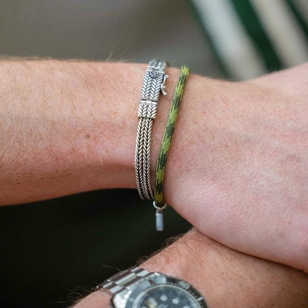 782EM6 bracelet silver & paracord Male ALPHA Collection