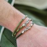 782EM6 bracelet silver & paracord Male ALPHA Collection