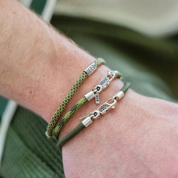 782EM6 bracelet silver & paracord Male ALPHA Collection