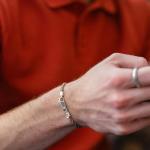 782TE2 bracelet silver & paracord Male ALPHA Collection