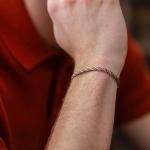 782TE2 bracelet silver & paracord Male ALPHA Collection