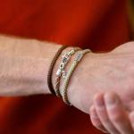 782TE3 bracelet silver & paracord Male ALPHA Collection