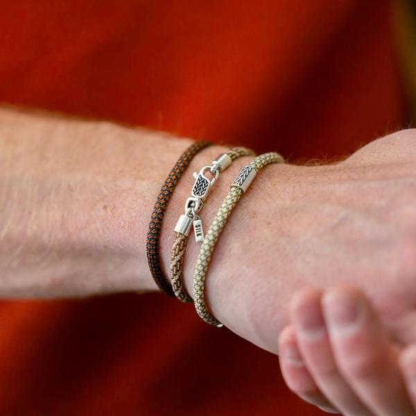782TE3 bracelet silver & paracord Male ALPHA Collection