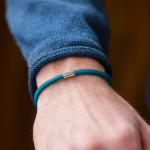 785AZ1 bracelet silver & paracord Male ALPHA Collection