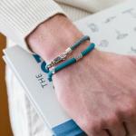 785AZ1 bracelet silver & paracord Male ALPHA Collection