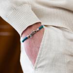 785AZ1 bracelet silver & paracord Male ALPHA Collection